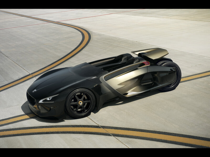 futuristic black concept car