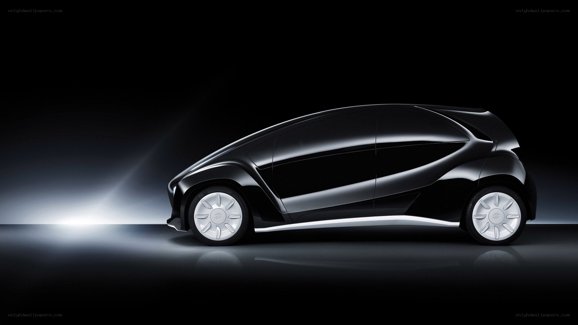 futuristic black concept car