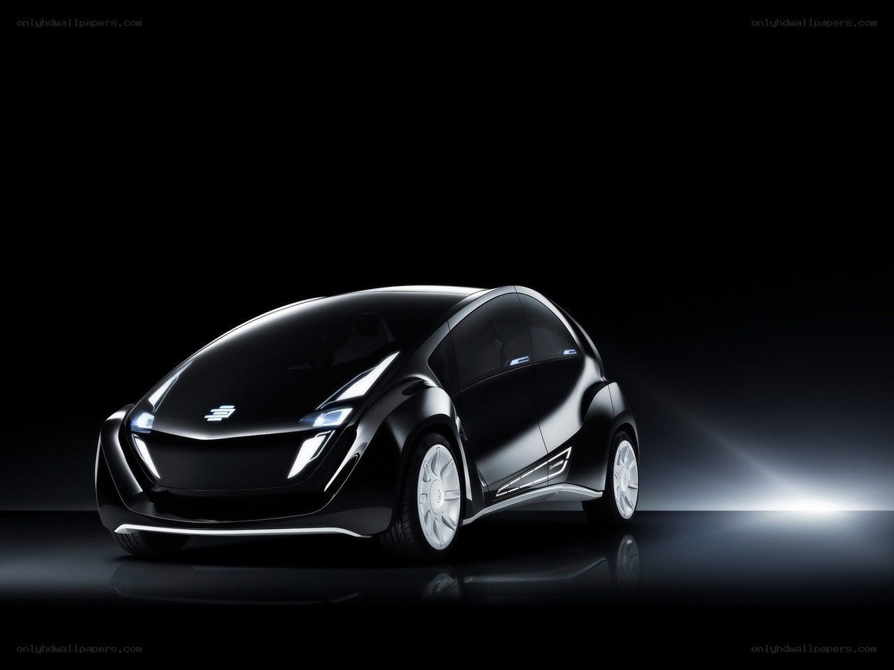 futuristic black concept car