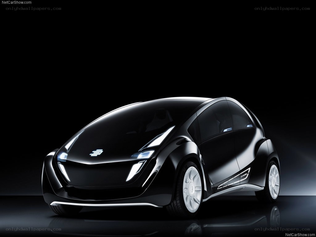 futuristic black concept car