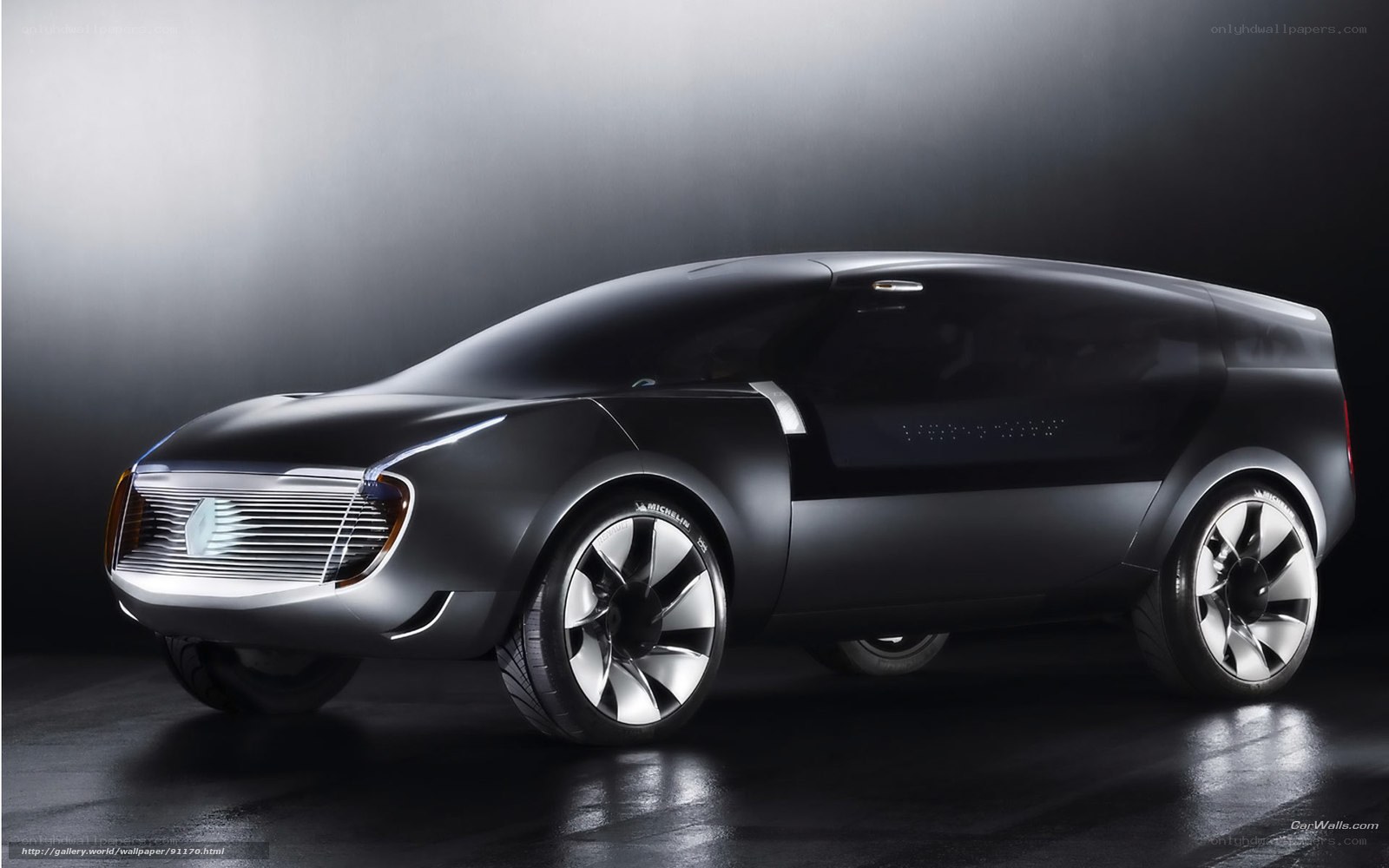 futuristic black concept car