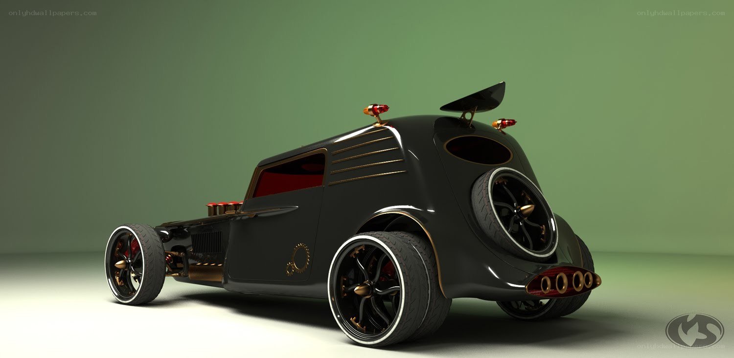 futuristic black hot rod