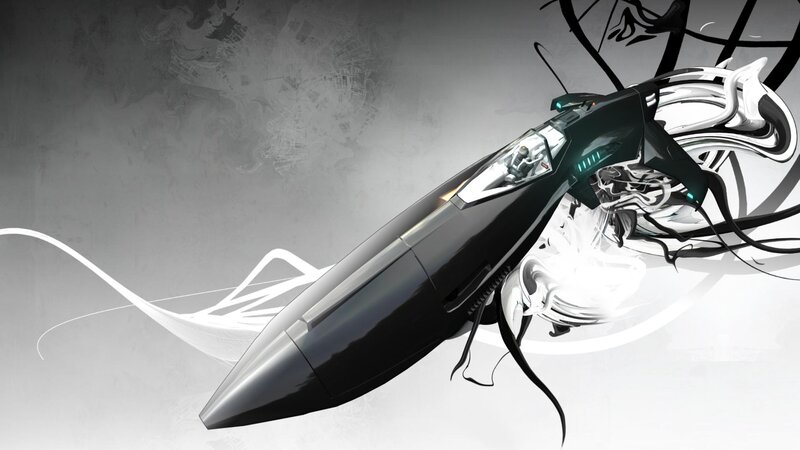 Futuristic Black Spacecraft — Dramatic
