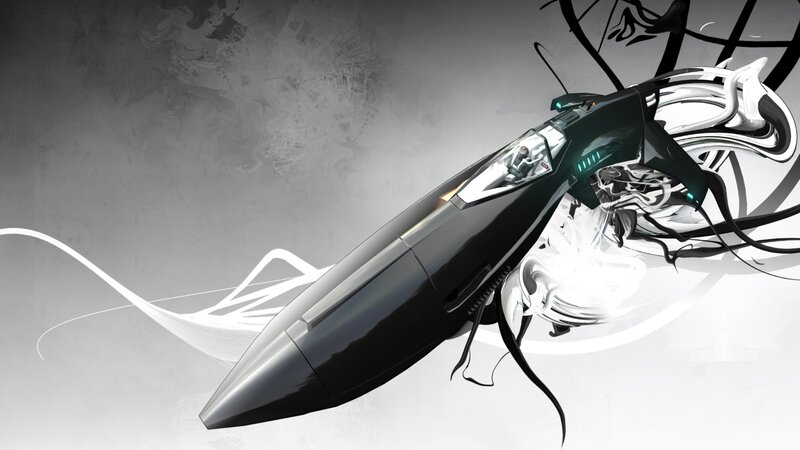 futuristic black speeder craft