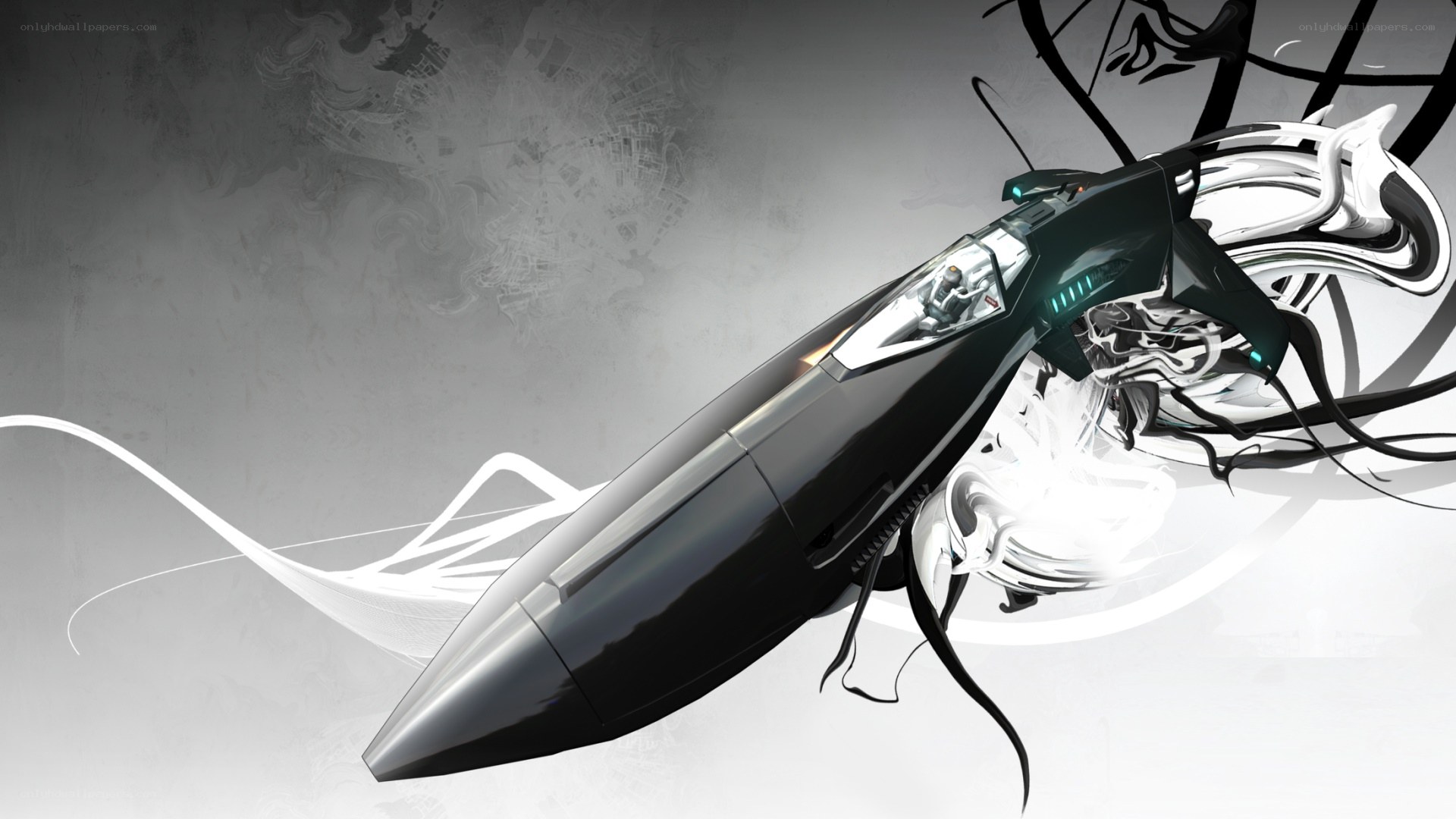 futuristic black speeder craft