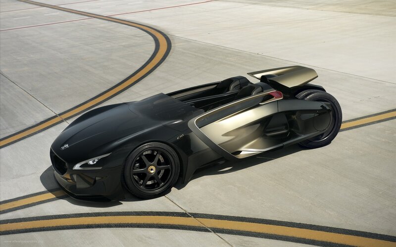 futuristic black sports car