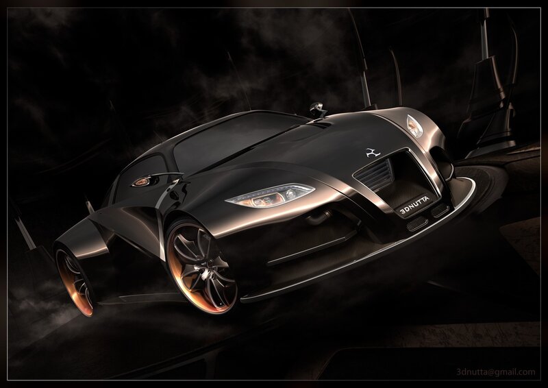 futuristic black sports car