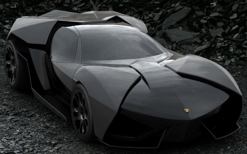 futuristic black sports car