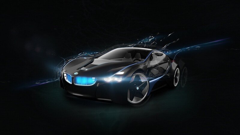 futuristic black sports car