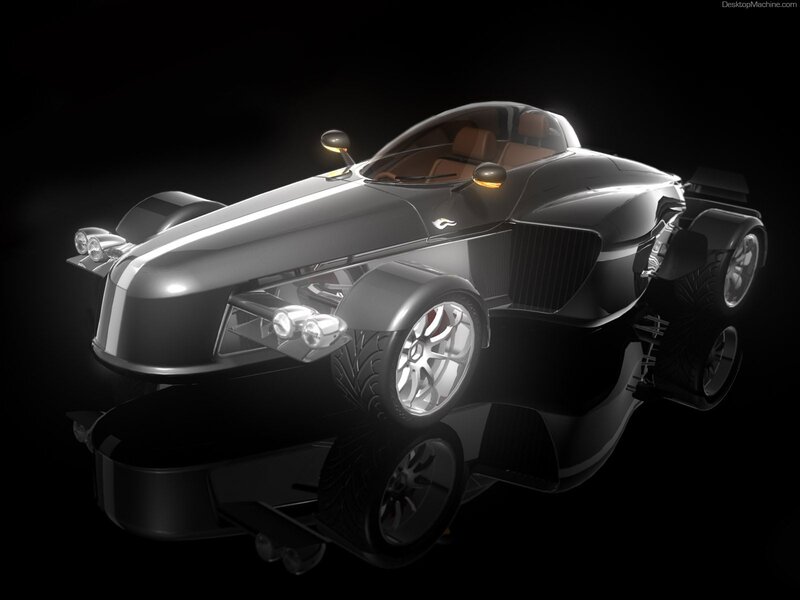 futuristic black sports car