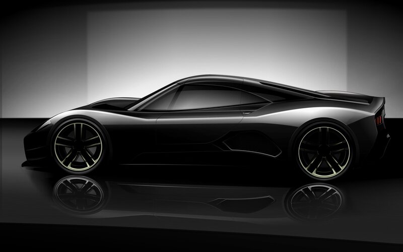 futuristic black sports car