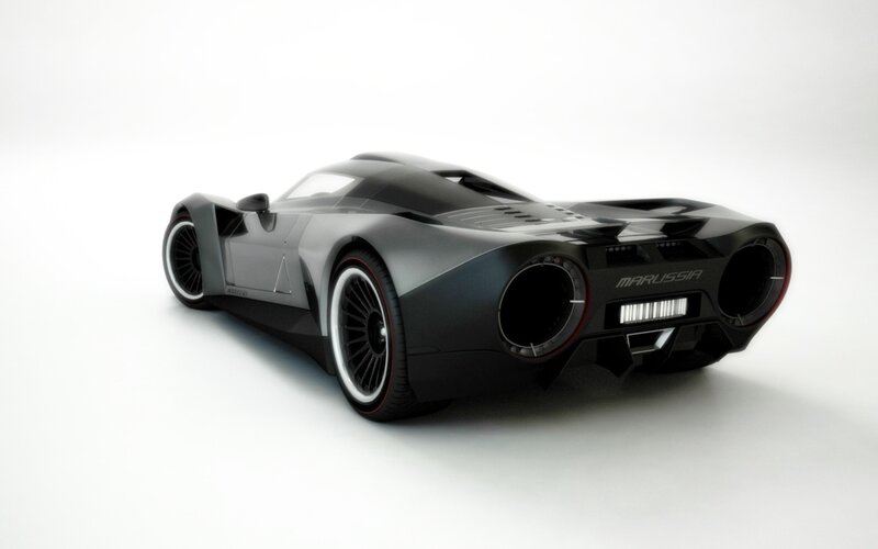 futuristic black sports car