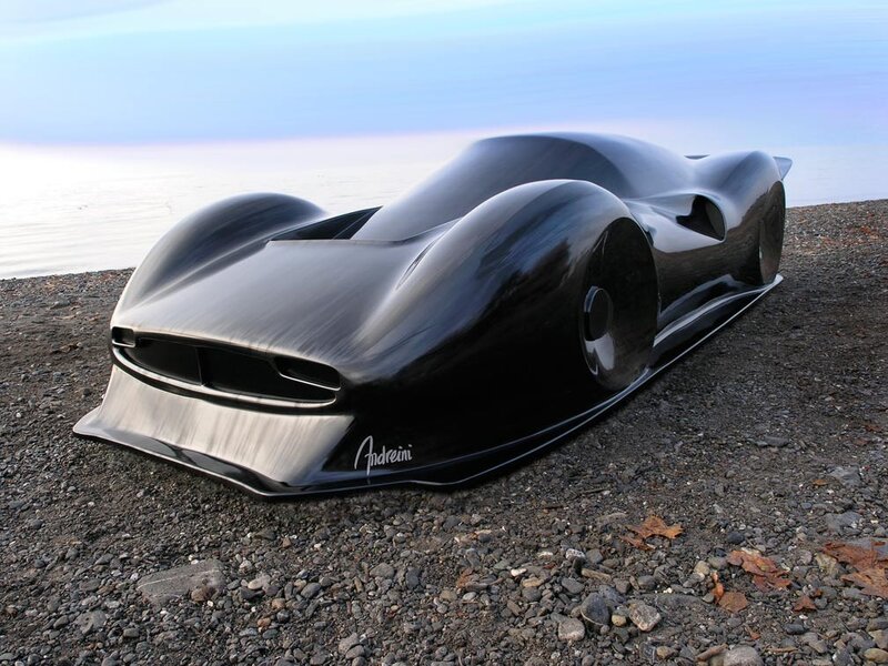 futuristic black sports car