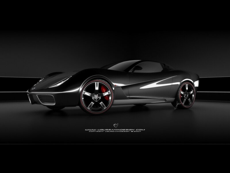 futuristic black sports car