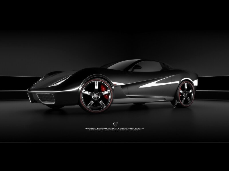 futuristic black sports car