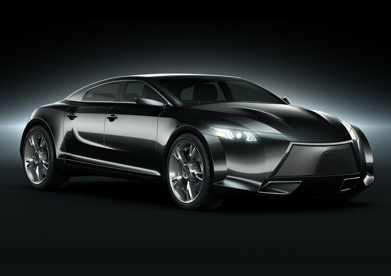 futuristic black sports car