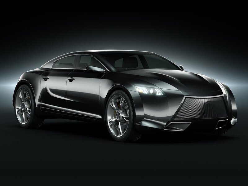 futuristic black sports car