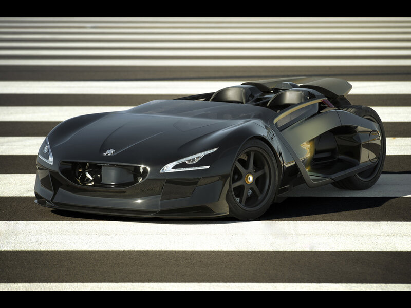 futuristic black sports car