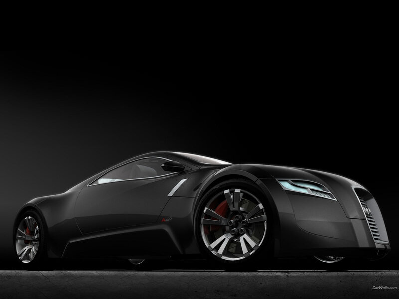futuristic black sports car
