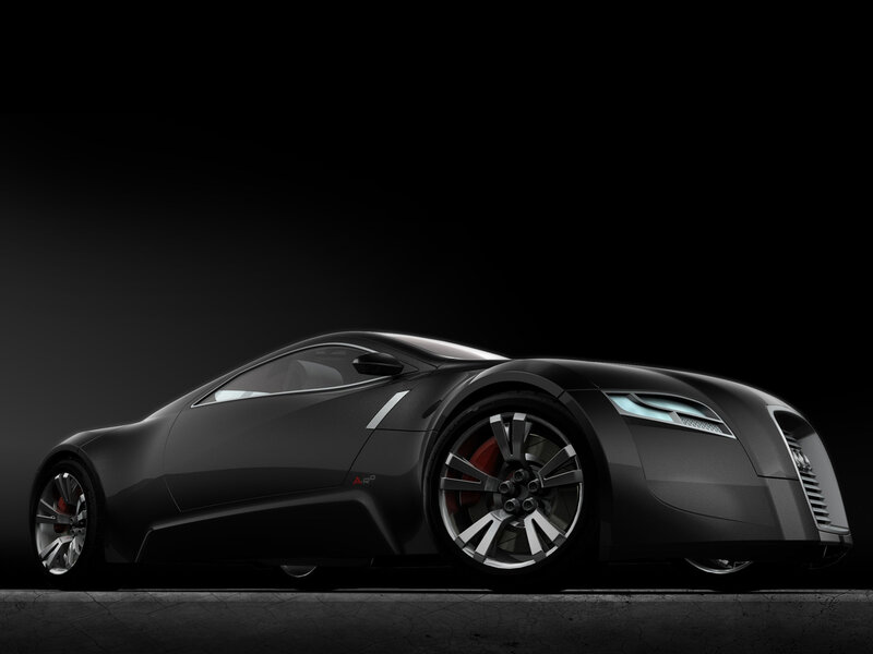 futuristic black sports car