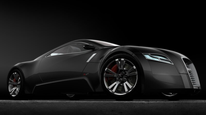futuristic black sports car