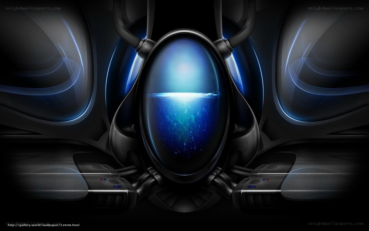 futuristic blue chamber