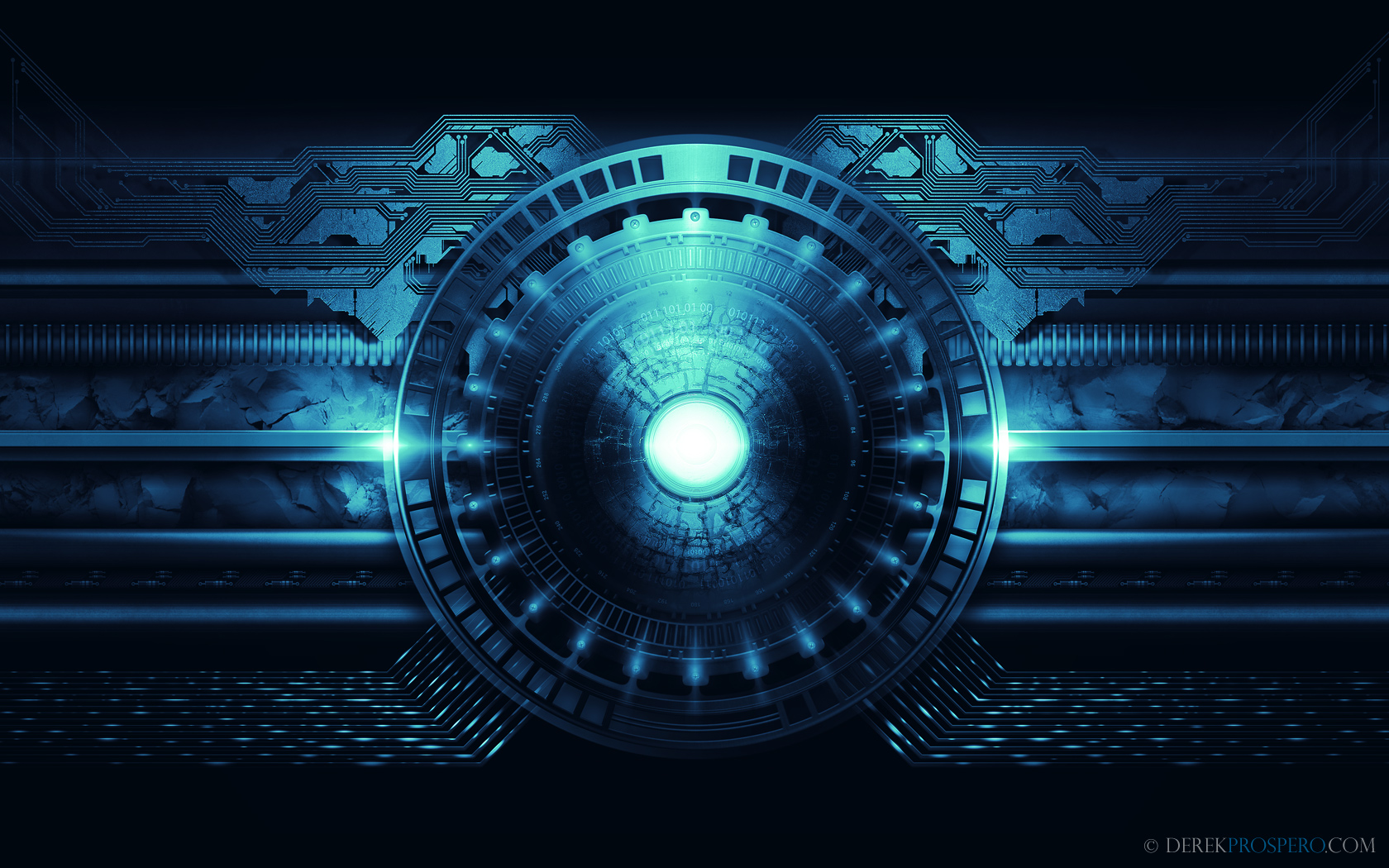 futuristic blue circuit design