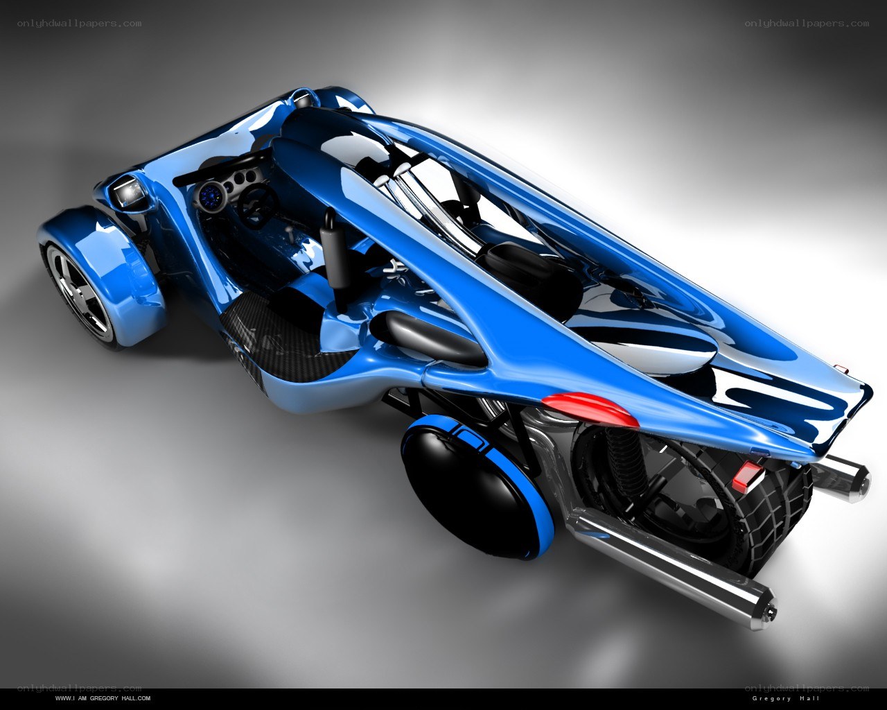 futuristic blue concept vehicle