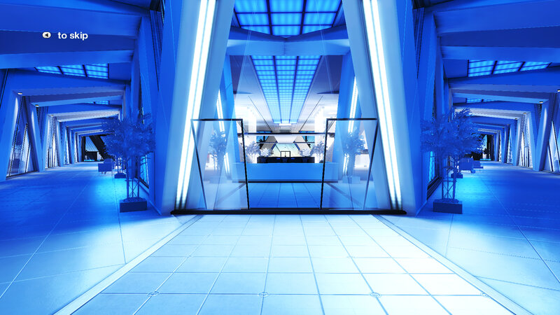 futuristic blue corridor