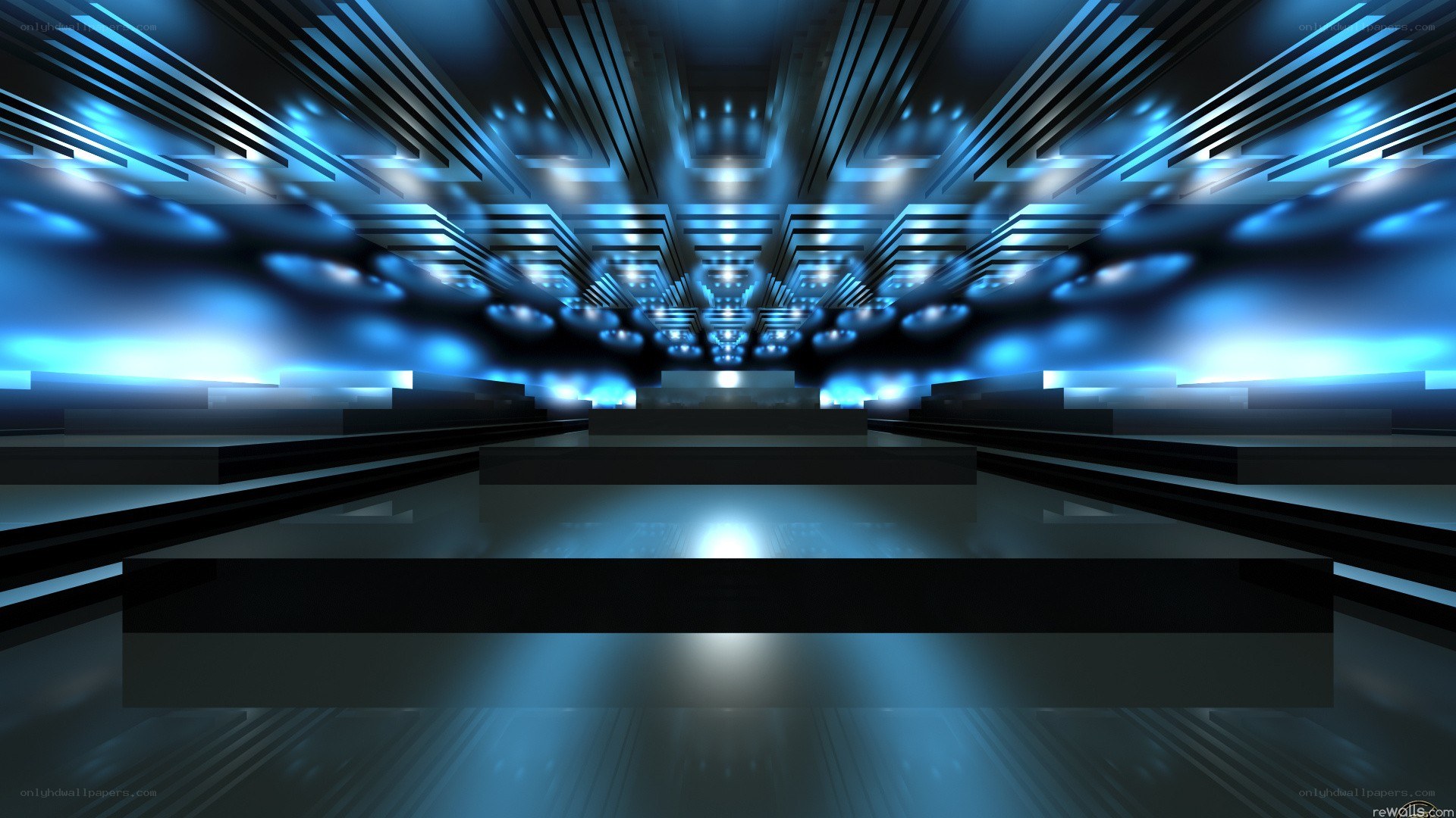 futuristic blue corridor