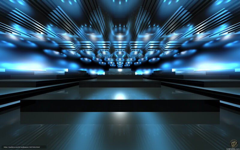 futuristic blue corridor