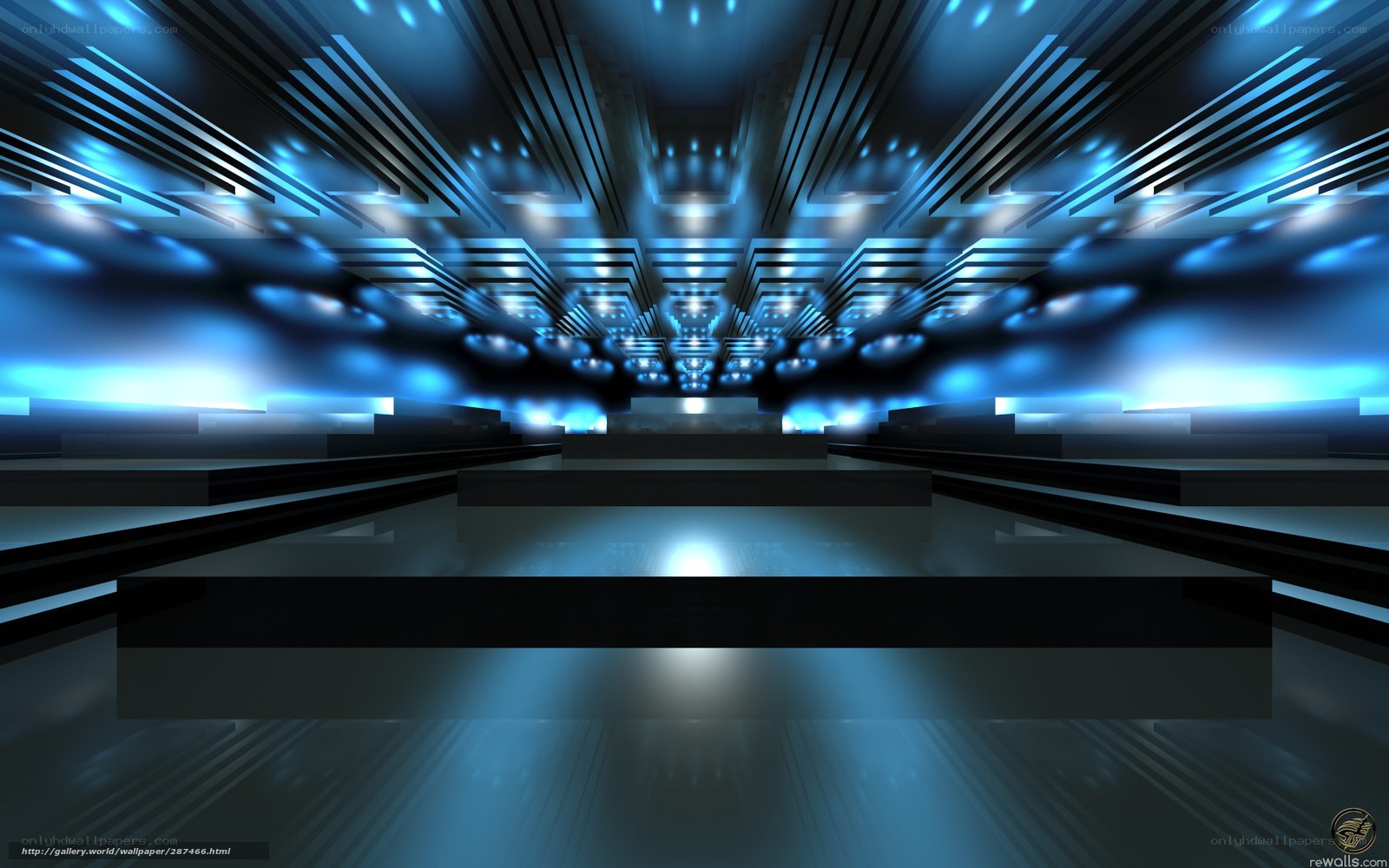 futuristic blue corridor