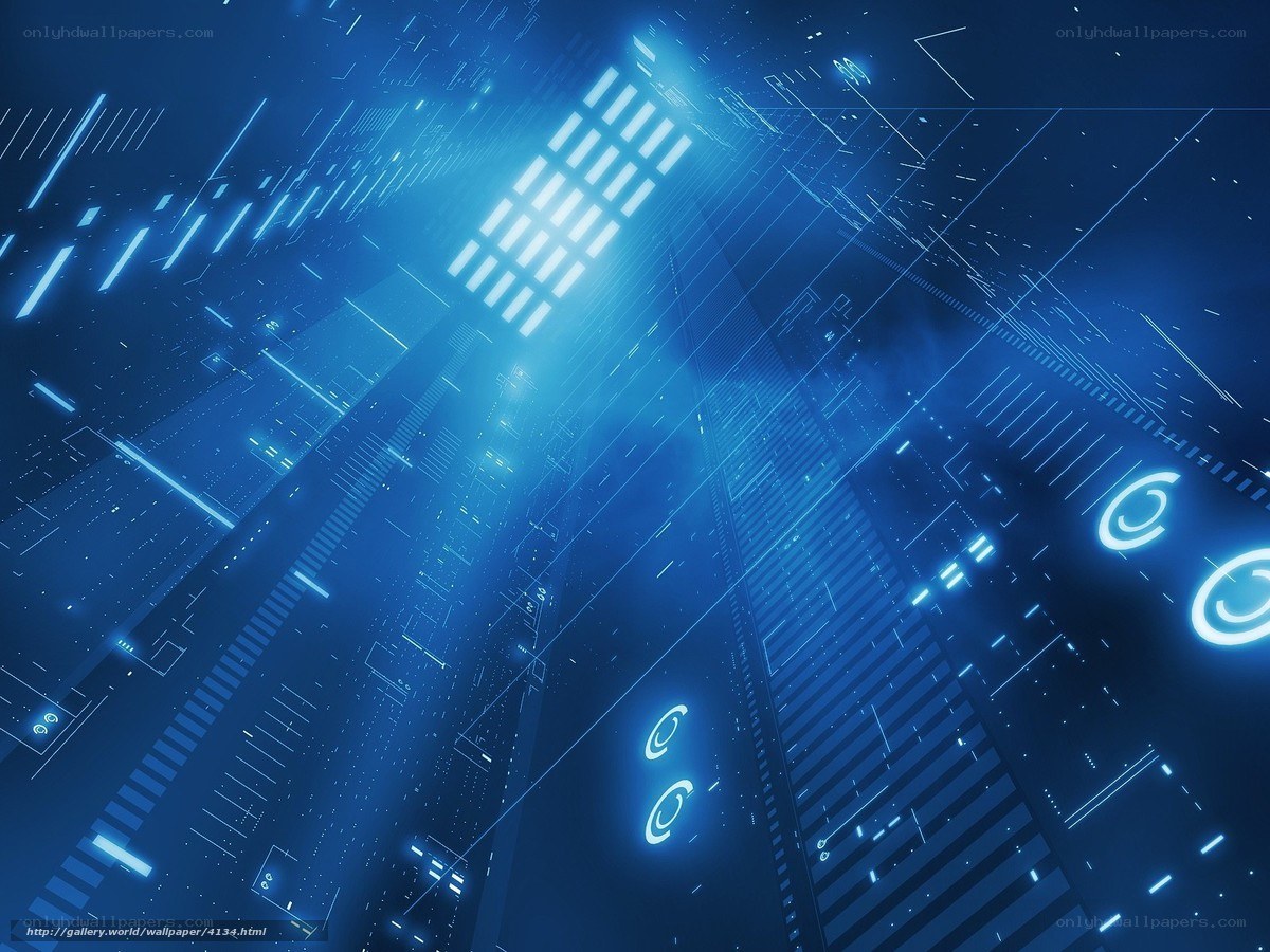 futuristic blue digital network