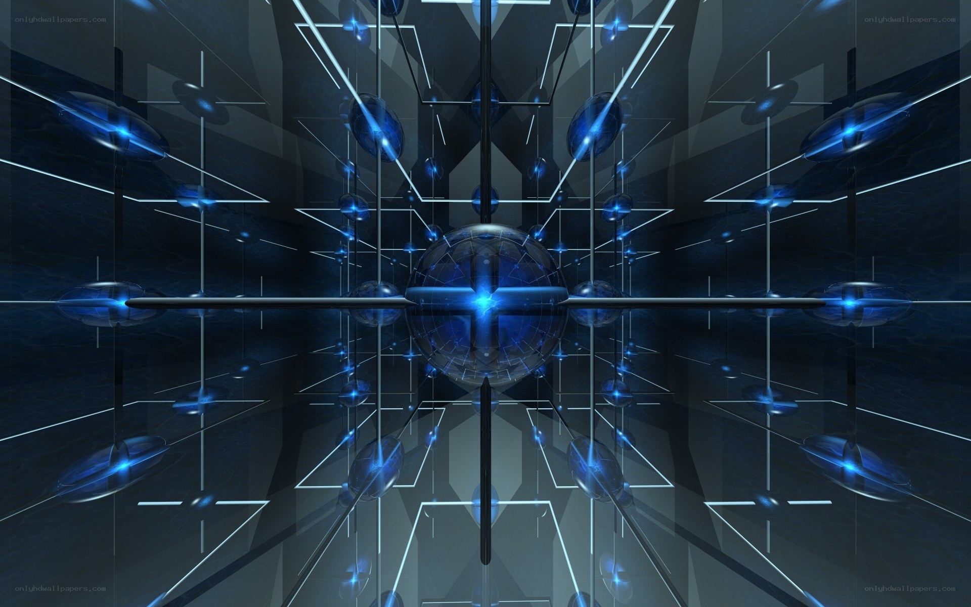 futuristic blue digital tunnel
