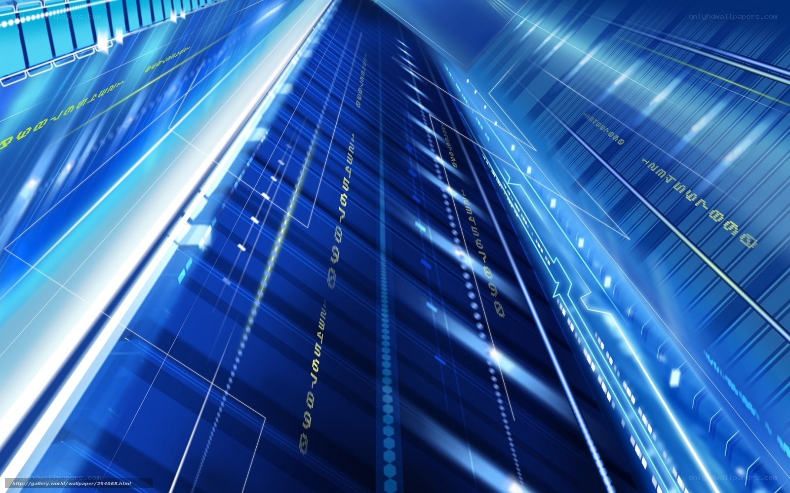 futuristic blue digital tunnel