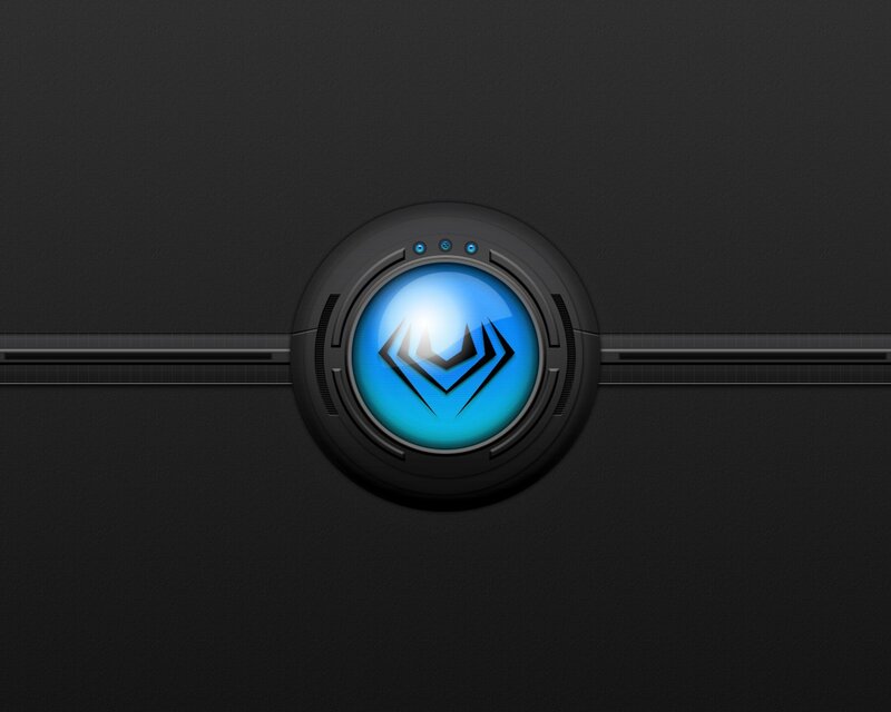 futuristic blue emblem