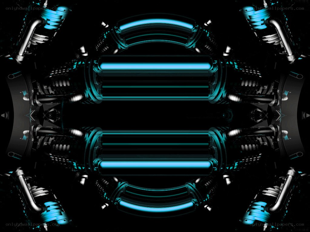 futuristic blue engine design