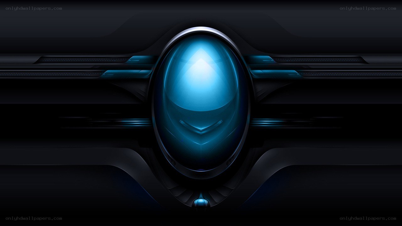 futuristic blue glowing emblem