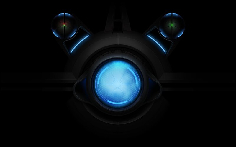 futuristic blue interface