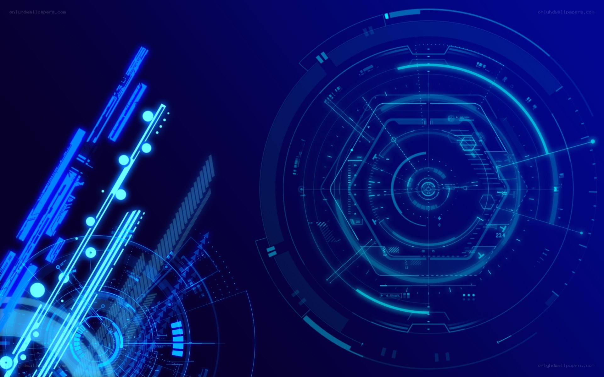futuristic blue interface design
