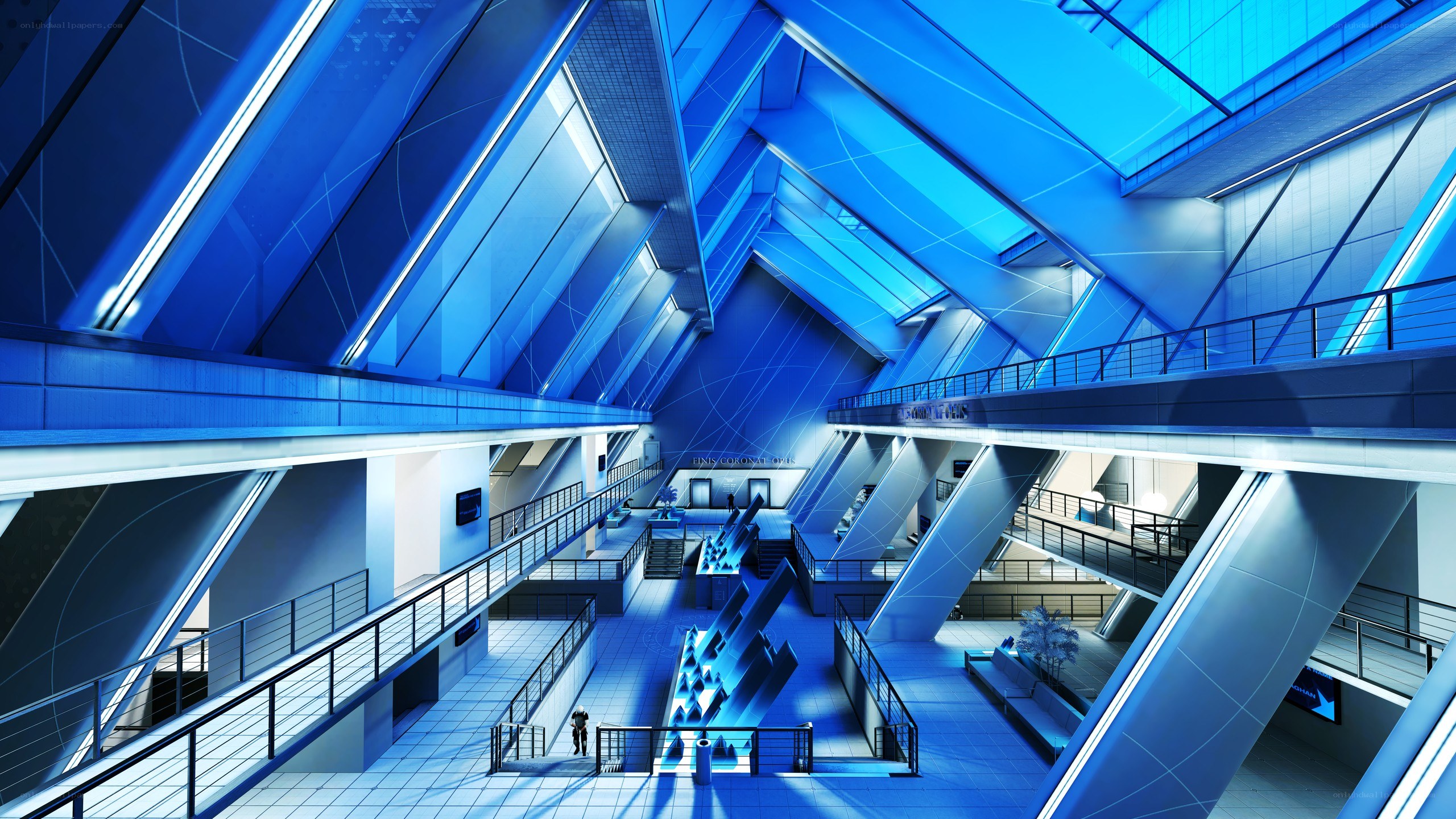 futuristic blue interior
