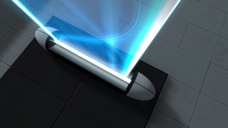 futuristic blue light device