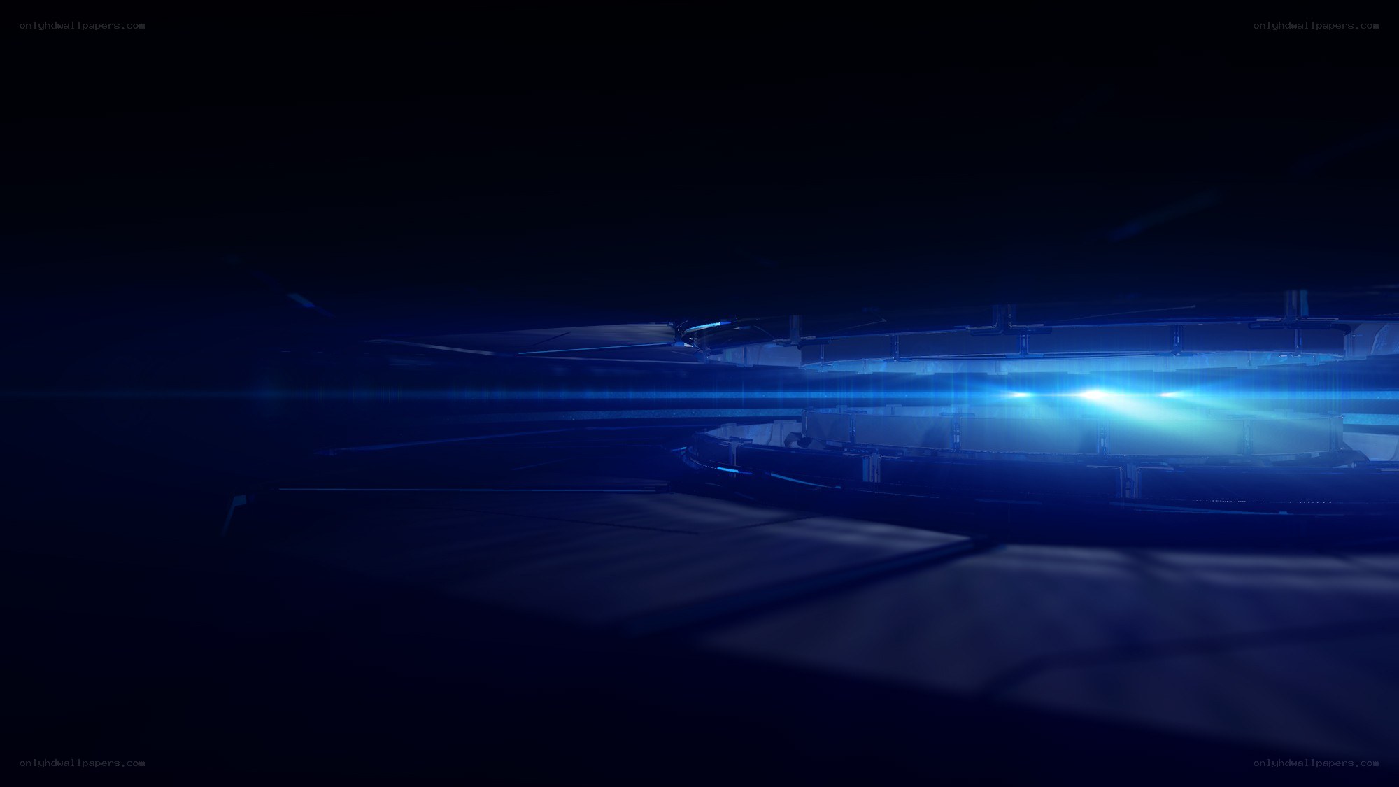 futuristic blue light tunnel