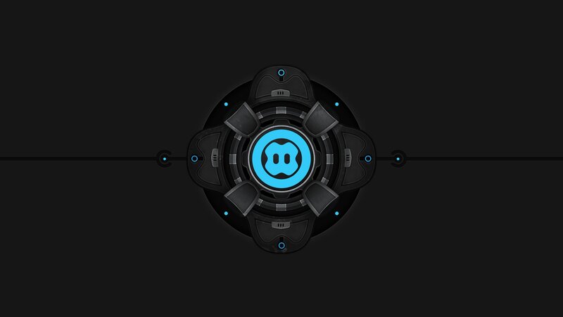 futuristic blue logo design