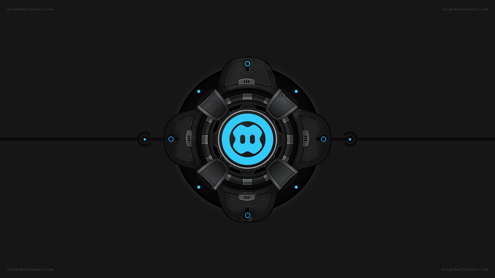 futuristic blue logo design