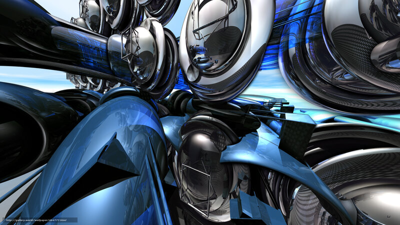 futuristic blue mechanical structure