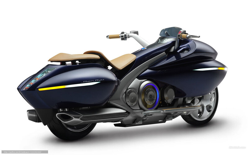 Futuristic blue motorcycle concept