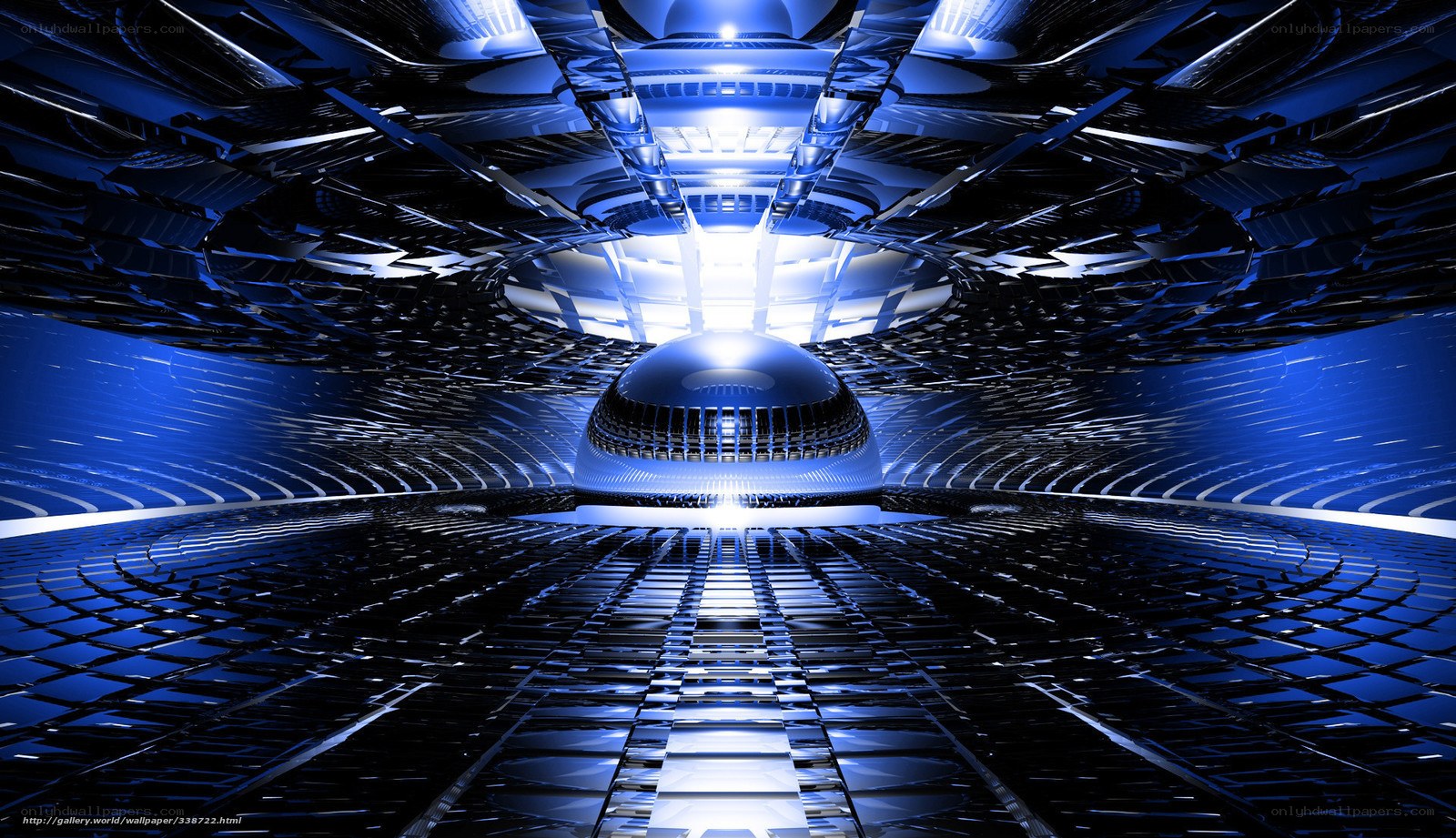 futuristic blue tunnel