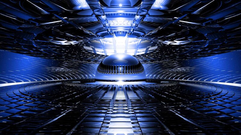 futuristic blue tunnel