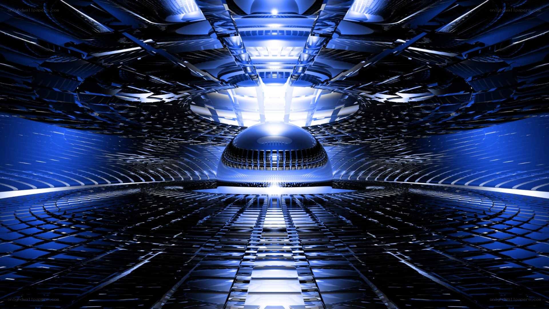 futuristic blue tunnel